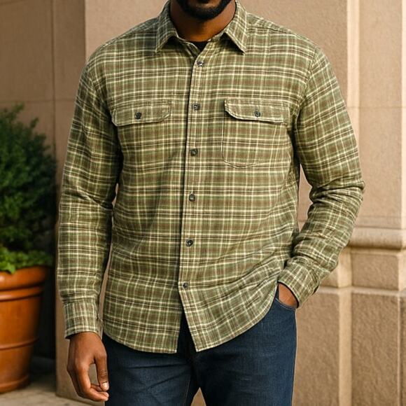 Vintage Boxy Flannel GUESS JEANS Mens Medium Thick Button Down 100% Cotton - Picture 10 of 10